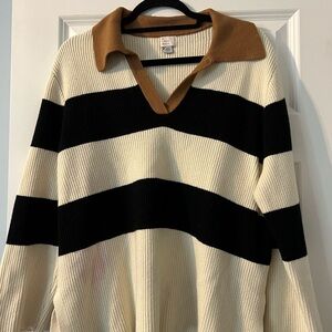 Striped Black and Cream Sweater